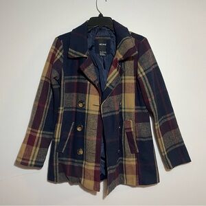 Me Jane Plaid Jacket - Navy, Red, Yellow